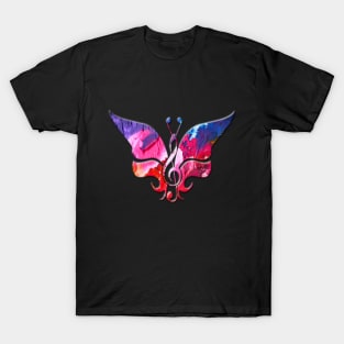 Multicolor Treble Clef Butterfly T-Shirt